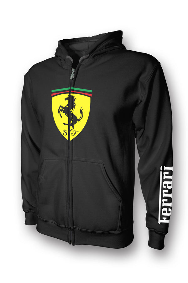 Ferrari Logo Full Zip Hoodie