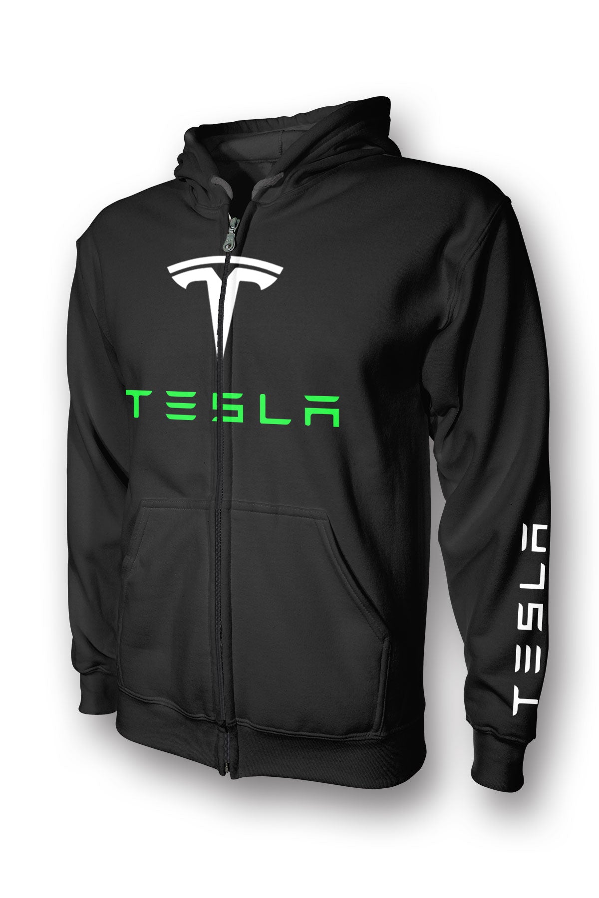 Tesla Logo Full-Zip Hoodie – Premium Tesla Hoodie & Tesla Apparel