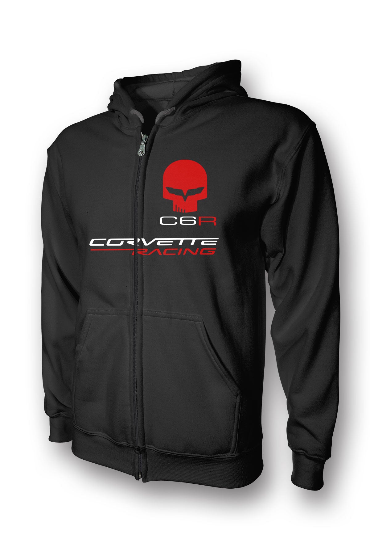 Corvette Racing C6R Jake Skull Full Zip Hoodie