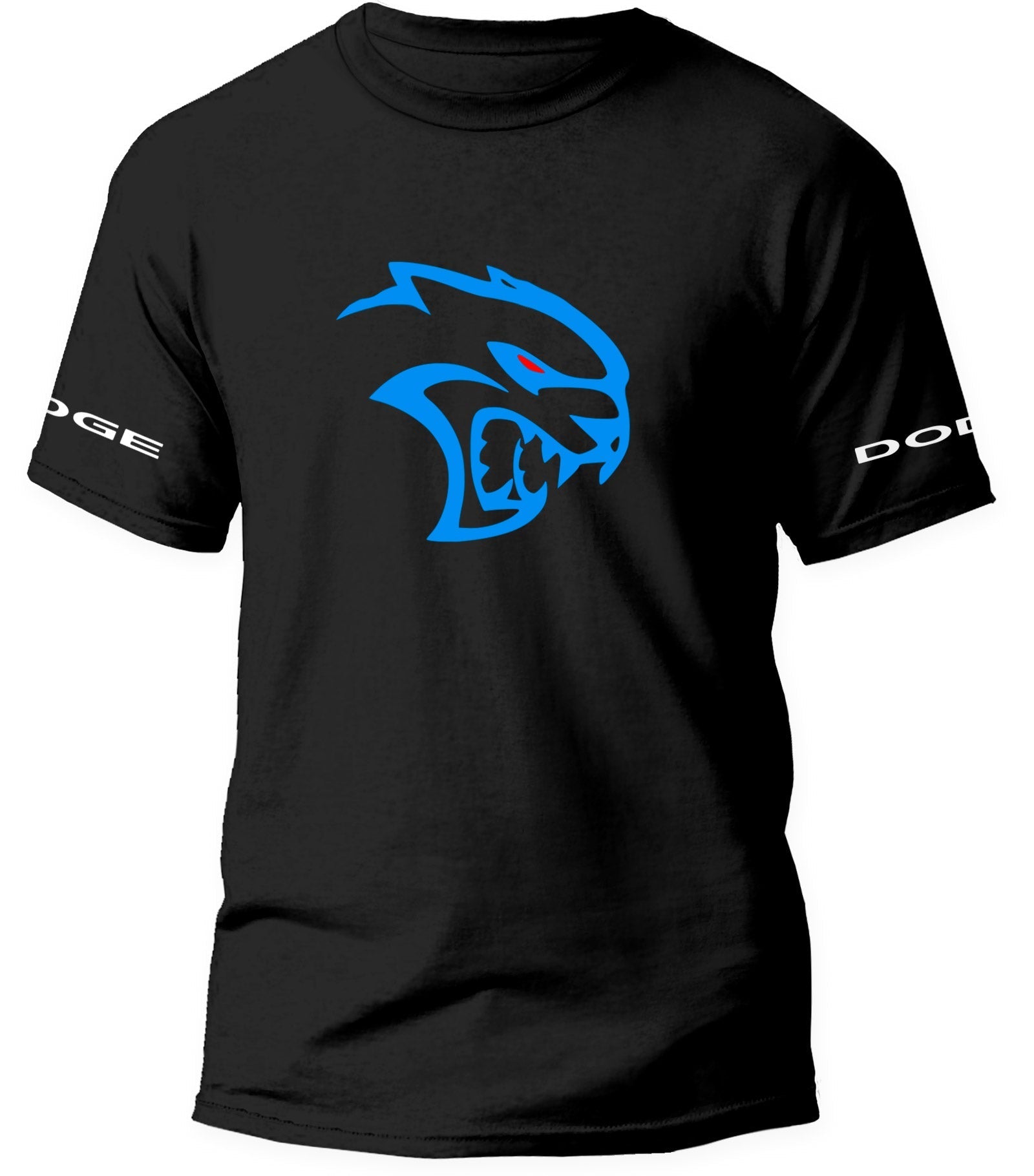 Dodge SRT Hellcat Redeye Logo T-Shirt - Dodge Apparel, Dodge T Shirt Black / Blue, image size:1600x1820