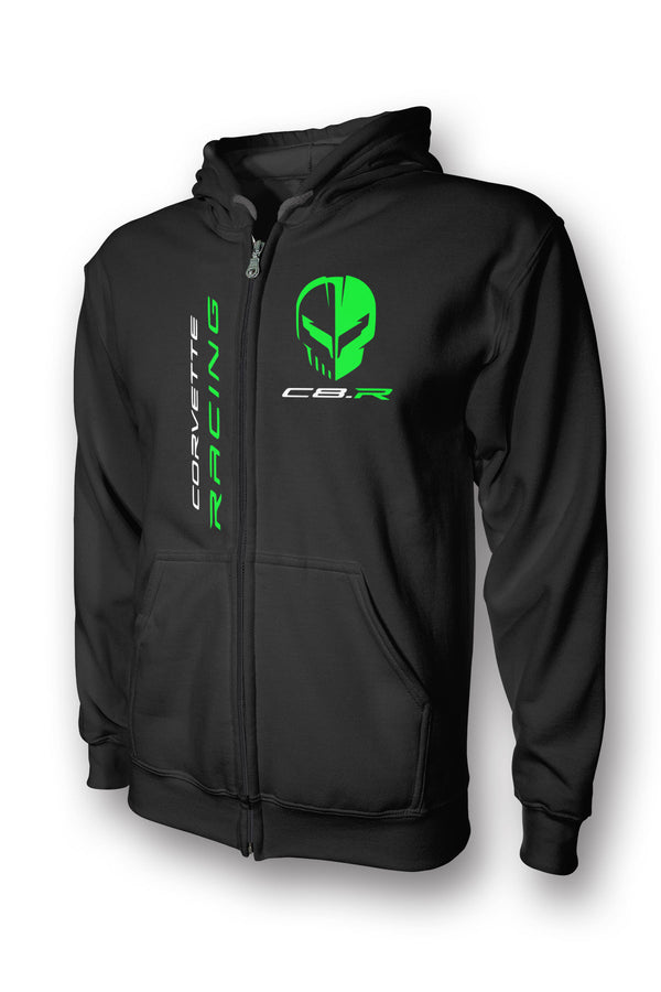 Corvette Racing C8R Jake Skull Full Zip Hoodie