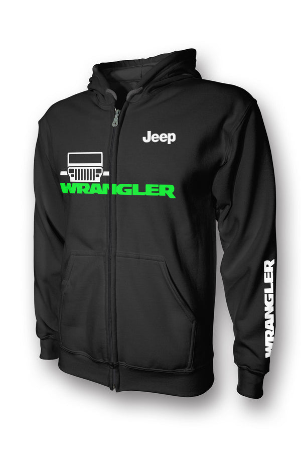 Jeep Wrangler Yj Silhouette Full Zip Hoodie